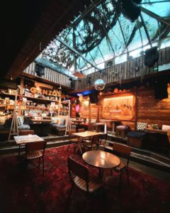 An image of the interior of Gonzos Tea Room, a cocktail bar in Norwich